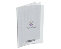 Cahier poésie piqué conquérant classique couverture transparente polypropylène a4+ 24x32cm 48 pages 90g séyès incolore