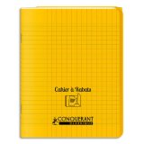 Cahier a rabat Conquerant classique agrafe 170x220 96p 90g seyes polypro jaune
