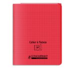 Cahier a rabat Conquerant classique agrafe 170x220 96p 90g seyes polypro rouge