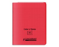 Cahier a rabat Conquerant classique agrafe 170x220 96p 90g seyes polypro rouge