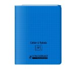 Cahier a rabat Conquerant classique agrafe 170x220 96p 90g seyes polypro bleu