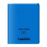 Cahier a rabat Conquerant classique agrafe 170x220 96p 90g seyes polypro bleu