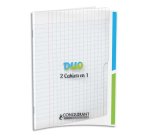 Cahier 2 sections Conquerant classique agrafe 170x220 96p 90g seyes polypro incolore