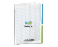 Cahier 2 sections Conquerant classique agrafe 170x220 96p 90g seyes polypro incolore