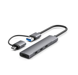 DLH DY-TU4995 station d'accueil USB 3.2 Gen 1 (3.1 Gen 1) Type-A + Type-C Argent