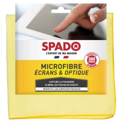 Chiffon microfibre double face écrans et optique, format 38 x 38 cm coloris Jaune