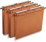 Dossier suspendu l'oblique carte canson kraft orange 240g tiroir entraxe 330mm h250mm fond v barette acier boîte 25u
