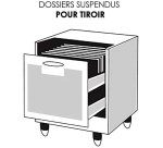 Dossier suspendu l'oblique carte canson kraft orange 240g tiroir entraxe 330mm h250mm fond v barette acier boîte 25u