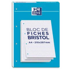 Ficha de índice Oxford de 297 x 210 mm con cuadrícula de 5 x 5 - Bloc de 30 tarjetas encoladas