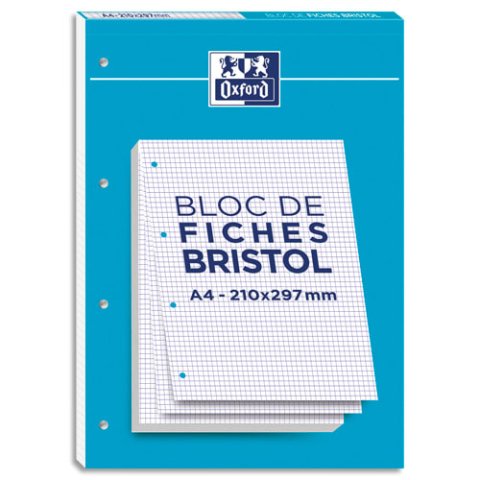 Ficha de índice Oxford de 297 x 210 mm con cuadrícula de 5 x 5 - Bloc de 30 tarjetas encoladas
