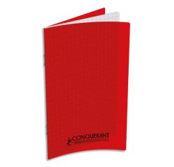 Carnet Conquerant classique agrafe 90x140 96p 90g q5/5 polypro rouge