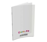 Cahier vie agrafé conquérant classique couverture polypropylène a4+ 24x32cm 96 pages 48 lignées 10mm/48 unies 90g