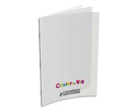Cahier vie agrafé conquérant classique couverture polypropylène a4+ 24x32cm 96 pages 48 lignées 10mm/48 unies 90g