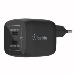 Belkin BOOST CHARGE PRO power adapter - PPS and GaN technology - 2 x USB-C - 45 Watt