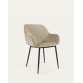 LF Chaise Lot de 4 fauteuils Konna en chenille beige
