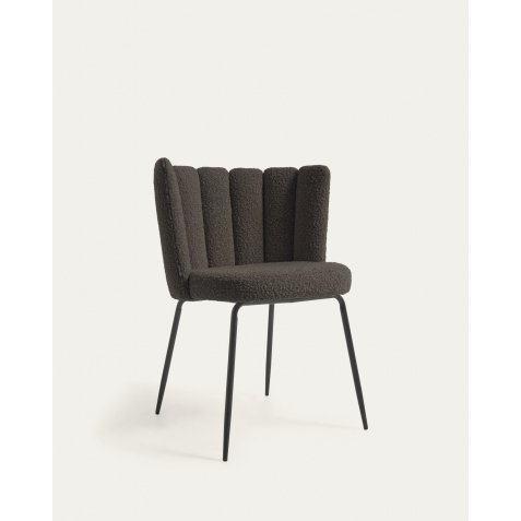 LF Chaise Lot de 2 chaises ANIELA gris foncé