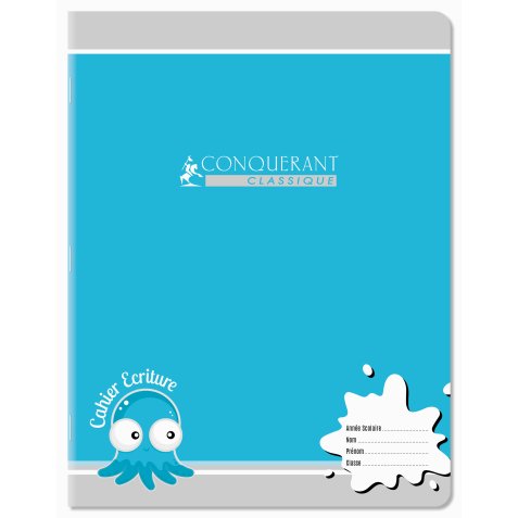 Cahier Conquerant classique agrafe 170x220 32p 90g seyes 2.5mm assorti