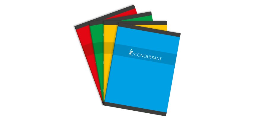 Cahier dessin piqué conquérant sept couverture offset a4+ 24x32cm 48 pages 70g