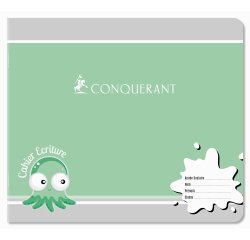 Cahier Conquerant 7 Agrafe Paysage 170X147 24P 70G Double Ligne 5/10 Assorti