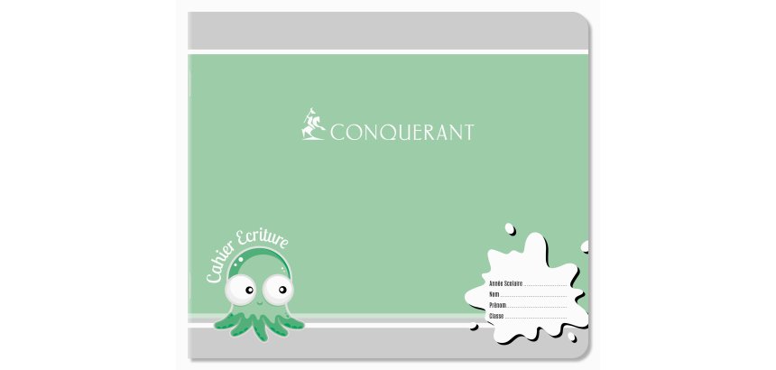 Cahier Conquerant 7 Agrafe Paysage 170X147 24P 70G Double Ligne 5/10 Assorti