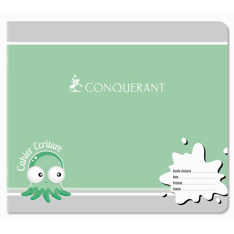 Cahier Conquerant 7 agrafe paysage 170x147 24p 70g double ligne 5/10 assorti
