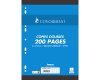 Copies doubles 200 pages seyès 21 x 29,7 cm Conquérant - perforées