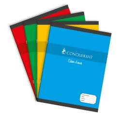 Cahier Conquerant 7 agrafe 170x220 96p 60g seyes assorti