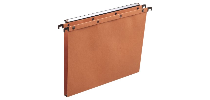 Dossier suspendu l'oblique carte canson kraft orange 240g tiroir entraxe 330mm h250mm fond 15 barette acier boîte 25u