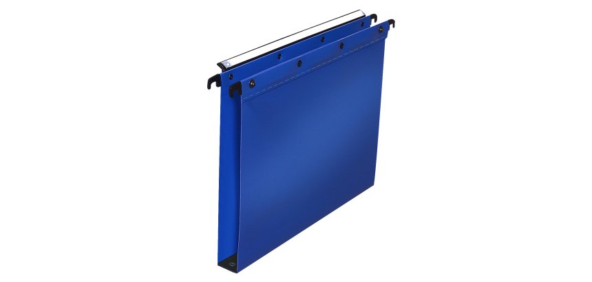 Dossier suspendu l'oblique polypro ultimate 5/10e tiroir entraxe 330mm h250mm fond 30 coloris bleu pack 10 unités