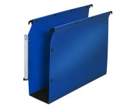 Dossier suspendu l'oblique ultimate polyprolypène 8/10e armoire fond 80mm entraxe 330mm barrettes métal bleu boîte 10u