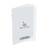 Cahier de dessin piqûre 48 pages unies 24x32cm. Couverture polypro incolore