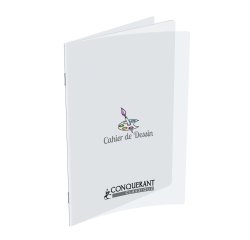 Cahier dessin oxford couverture polypropylène transparent a4+ 24x32cm 48 pages papier dessin uni