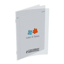 Cahier de liaison 17 x 22, 48 pages, 90g, ligné, couverture polypro incolore