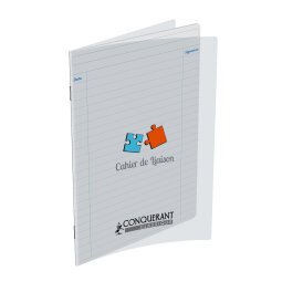 Cahier de liaison 17 x 22, 48 pages, 90g, ligné, couverture polypro incolore