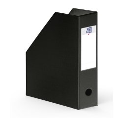 Boîte classement elba pan coupé pvc 320x240mm dos 100mm trou préhension porte-étiquette soudé livré plat coloris noir