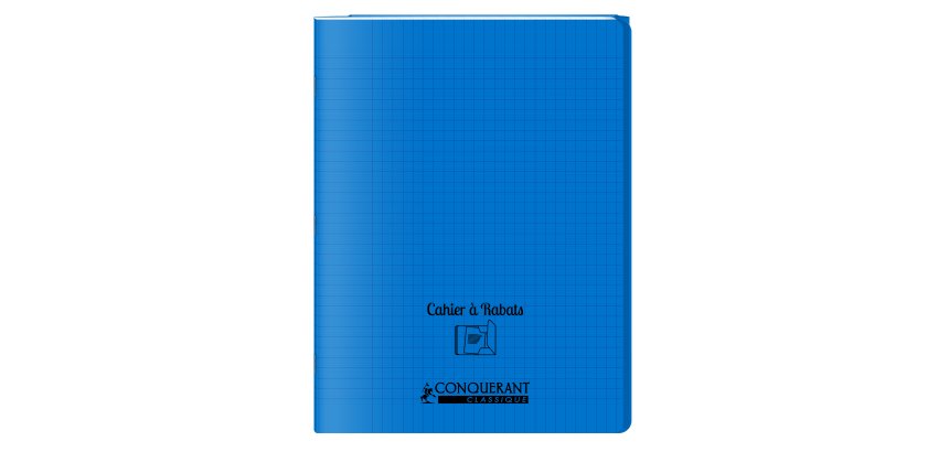 Cahier A Rabat Conquerant Classique Agrafe 240X320 96P 90G Seyes Polypro Bleu