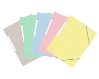Chemise oxford top file+ carte lustree a4 210x297mm 3  rabats elast etiquette dos    coloris assortis pastel lot 5