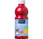 Peinture acrylique lefranc bourgeois glossy fluide brillante indélébile multi-supports rouge primaire flacon 500ml
