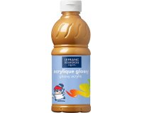 Peinture acrylique lefranc bourgeois glossy fluide brillante indélébile multi-supports or flacon 500ml