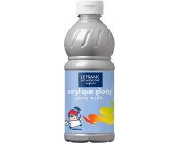 Peinture acrylique lefranc bourgeois glossy fluide brillante indélébile multi-supports argent flacon 500ml
