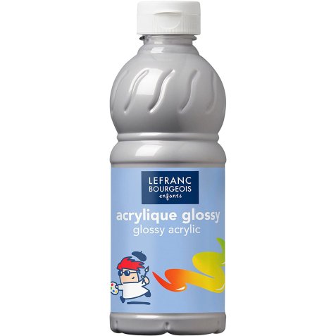 Flacon de 500ml gouache Glossy argent