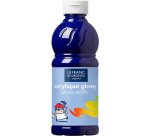 Peinture acrylique lefranc bourgeois glossy fluide brillante indélébile multi-supports bleu outremer flacon 500ml