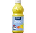 Peinture acrylique lefranc bourgeois glossy fluide brillante indélébile multi-supports jaune primaire flacon 500ml
