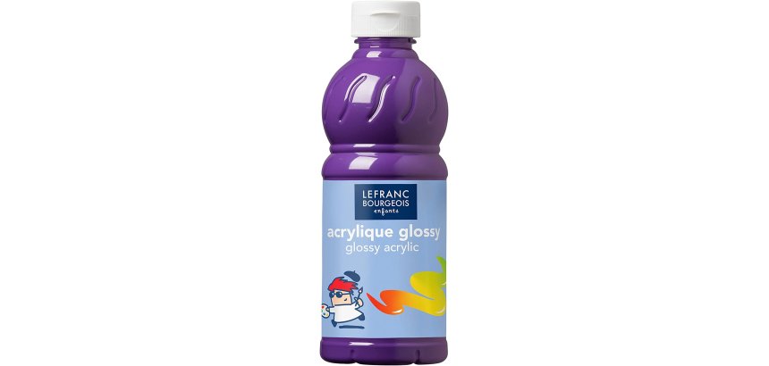 Peinture acrylique lefranc bourgeois glossy fluide brillante indélébile multi-supports violet flacon 500ml