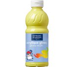 Peinture acrylique lefranc bourgeois glossy fluide brillante indélébile multi-supports jaune citron flacon 500ml