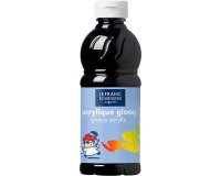 Peinture acrylique lefranc bourgeois glossy fluide brillante indélébile multi-supports noir flacon 500ml