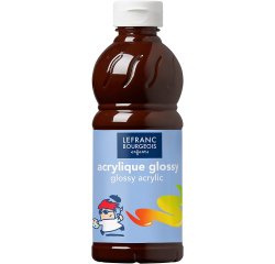 Peinture acrylique lefranc bourgeois glossy fluide brillante indélébile multi-supports chocolat flacon 500ml