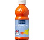 Peinture acrylique lefranc bourgeois glossy fluide brillante indélébile multi-supports orange flacon 500ml