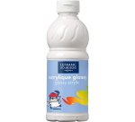 Peinture acrylique lefranc bourgeois glossy fluide brillante indélébile multi-supports blanc flacon 500ml