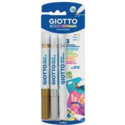 Giotto F014700 marcatore Oro, Argento, Bianco 3 pz